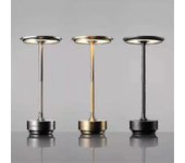 Lámpara de mesa inalámbrica regulable Metal impermeable USB recargable Lámparas de mesa recargables -1pcs Oro
