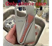 unbrand Soporte de brillo de labios Goddess Phone Case para Iphone 15 14 Plus 13 12 11 Pro Max Hot R-rhodees Lipstick Hole Cover Gris Iphone 14ProMax