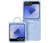 Samsung Funda de anillo para Galaxy Z Flip 6 ProtecciónOriginal Silicona Soft Touch Bleu Pâle