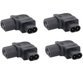 Adaptador de corriente de 4 piezas IEC320 C8 a IEC320 C13 Ángulo recto IEC320 C8 a C13 Adaptador de corriente de 90 grados 250V 2500W