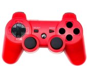 Mando inalámbrico PS3, Gamepad profesional PS3, Joypad táctil con doble vibración, Mandos de juego Bluetooth Rojo
