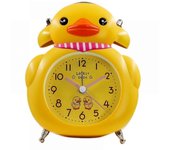 Despertadores para dormitorios, Reloj despertador de dibujos animados Pequeño reloj despertador de pato amarillo, Reloj de escritorio de decoración...