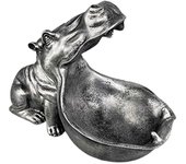 Estatua De Hipopótamo De Resina Casera Figura De Hipopótamo Plato De Caramelo Divertido, Cuenco De Llaves, Escultura De Boca Grande Ta Plata