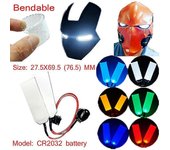 27.5x69.5 (76.5) mm flexible flexible DIY LED Light Eyes Kits para Halloween Casco Máscara Eye Light Cosplay Accesorios Cr2032 Entrada ROJO