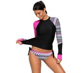 Manga larga UPF 50+ Rash Guard para mujer, bañadores de surf en la playa acuática, trajes de baño con protección UV/solarL