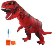 Disfraz de dinosaurio T Rex Disfraz inflable de dinosaurio inflable para Halloween Cosplay Party Christmas Rojo Adult 150-190cm