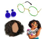 Mirabel Gafas Para Niñas Gafas Verdes Marco Peluca Pendientes Disfraz Para Dibujos Animados Disfraz De Halloween Cosplay
