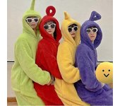 Inicio 4 Colores Teletubbies Cosplay Para Adulto Divertido Tinky Winky Anime Dipsy Laa-laa Po Soft Long eeves Piece Pijama Disfraz amarillo S