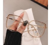 Hombres Mujeres Anti-blue Light Glasses Frame Vintage Large Square Eyeglasses Blocking Blue-ray Oversized Spectacles Frames A65397 E