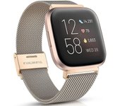 Ersam Fitbit Versa/fitbit Versa 2 Band para mujeres hombres, inoxidable ajustable Real oro
