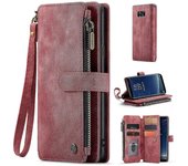Estuche de billetera de bolsillo con cremallera para teléfono para Samsung Galaxy S8, múltiples ranuras para tarjetas Cubierta de teléfono anticaíd...
