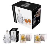3pcs / set 750ml Creative Storm Trooper Botella de vidrio Decantador y whisky de doble capa Tazas de vidrio Cocina Bar Suministros Hombres Regalos