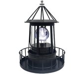 Faro led alimentado por energía solar, lámpara giratoria de 360 grados Decoración del patio Jardín impermeable Torres de humo Luces de estatua para...
