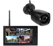 602D11 Monitor inalámbrico de cuatro pantallas de 7 pulgadas con 1 cámara de visión nocturna de seguridad WiFi, enchufe de la UE