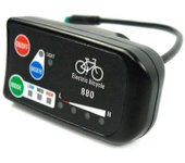 Pantalla de bicicleta eléctrica 36v 48v Ebike Ligent Panel de control Pantalla LCD Led880 Controlador impermeable para kt negro