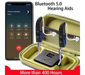 Audífono Bluetooth con amplificador de banco de energía 400 horas de carga Audífonos Audifonos Sonido Cancelación de ruido Volumen Black