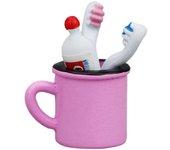 Casa de muñecas miniatura Match 1:6 y 1:12 Muñecas Cepillo de dientes de aleación realista Mini juego de tazas para juguetes de accesorios de casa ...