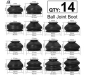 14x Multipack Universal Suspensión del Coche Rótula de dirección Goma Cubierta de la bota Cubierta de la bota Pista Amarre Barras giratorias Extrem...