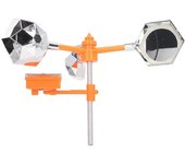 Aespa Repelente de pájaros de luz de sonido solar blanco 360 Disuasivo intermitente de pájaros solares giratorios para granja