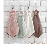 Toalla de mano de cocina Colgante Loop Coral Suave Pequeña Toallas de Mano Suave4color4pcs)