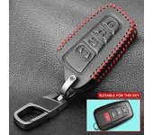 Estuche de cuero para llaves Toyota Camry CHR Corolla RAV4 Avalon Land Cruiser Prado Prius Fob Cover 2 3 4 Button 2018 2019 2020 4  Button  Black