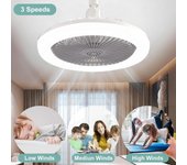 Ventiladores de techo con control remoto y luz Ventilador de lámpara LED E27 Base convertidora Ventiladores de techo silenciosos inteligentes para ...