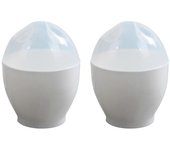 2 piezas de huevo furtivo Reutilizable Fácil de limpiar Microondas en forma de huevo Taza de cocción de huevos resistente al calor para el hogar Bl...