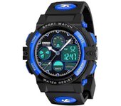 Reloj deportivo digital para niños, niños niñas Deportes impermeables Relojes al aire libre Niños Relojes de pulsera de cuarzo analógicos electróni...