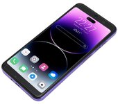 Celular I14 Pro Max de 6.1 pulgadas compatible con Smartphone Androd 11.0 4GB 64GB con batería de 7000mAh 100?240V Purple Prise amricaine