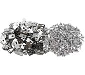Abrazaderas de alambre de cerca de 100 piezas con tornillos Instale fácilmente la abrazadera de cerca de cable soldado Plata 1.9cmx1cm