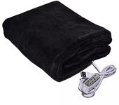 USB Electric Heating Manta Portable Plush Throw Carpet Wearable Warm Shawl USB Charging Negro