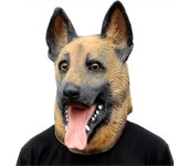 Máscara de cabeza de perro pastor alemán - Disfraz de fiesta de Halloween Máscara de cabeza de animal de látex