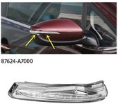 unbrand Luz direccional del espejo lateral derecho 87624-A7000 para Kia Forte Cerato K3 2012-2018 Luz indicadora del espejo retrovisor del coche Co...