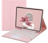 Galaxy Tab S6 Lite 10.4 pulgadas Modelo 2020 Sm-p610 Sm-p615 Estuche de teclado con panel táctil Lindo teclado de color de tecla redonda desmontabl...