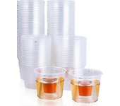 100 vasos desechables Bomber - Vasos de chupito Bomber de plástico transparente - Vasos de chupito resistentes, duraderos y reutilizables - Perfect...