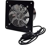 Extractor de conductos de 150 mm 600m / h Aireador Extractor de aire montado en la pared de metal para baño, sótano, garaje, tienda de cultivo (dos...