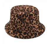Sombrero de cubo de leopardo reversible Gorra de pescador de algodón Guepardo Sombrero de sol Sombrero de sol casual al aire libre para mujeres, caqui