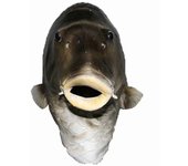 Máscara de pez negro Máscara de látex Para la cabeza de animal Máscara de pescado gris Disfraz de sombrero Fiesta de disfraces Adulto negro/gris