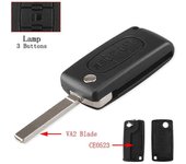 Para Citroen C2 C3 C4 C5 C6 C8 3 Botones Flip Remote Car Key Case Cover Shell Fob VA2 Blade CE0523 CE0523 VA2