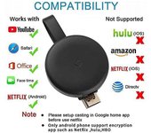 El receptor de pantalla inalámbrico convierte 1080p HDMI WiFi WiFi Streamer Adapter Compatible con Chromecast YouTube Netflix Hulu Plus Airplay Dln...