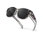 Gafas de sol polarizadas de Fitover para las mujeres, desgaste redondo de moda del marco sobre los vidrios con la protección ULTRAVIOLETA