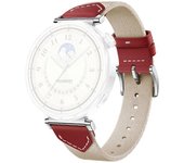 Correa de nylon de cuero de 18 mm para Huawei Watch GT 5 Pro 42m GT 5 41 mm GT 4 41 mm GT 3 42 mm Compuesto para mujeres Multicolor Red