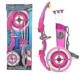 2023-Juego de arco ligero y flecha para niños con succión, 4-8 años de edad Gift Toy Boy y Girl_b color de rosa
