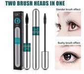 Qic Mascara 4d Impermeable Maquillaje Delgado y Grueso Dos Cabezales de Cepillo En Uno