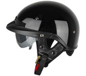 unbrand Motocicleta Hombre Retro-Riding Casco Scooter Gorra de béisbol personalizada Medio casco Negro L