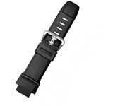 Para Casio PRW-3500/2500 Correa de caucho de montañismo impermeable y resistente al sudor Hebilla negro-plateada