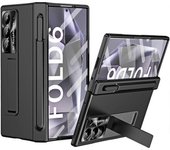 Unbrand Para Samsung Galaxy Z Fold 6 Funda con S Pen y soporte para bolígrafo, protector de pantalla incorporado, soporte de soporte, estuche todo ...