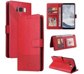 Para Samsung Galaxy S8 + GQUTROBE Skin Feel Funda de teléfono de cuero magnético Rojo