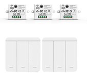 Interruptor de pared de luz inalámbrica 3PCS RF 433Mhz Receptor de relé con 2x 3Gang Interruptor de panel Control remoto LED para lámpara LED A
