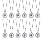 12 Piece Mirror Disco Ball Costume Necklaces 70s Disco Party Necklaces For Party Favor (di Man Jia)